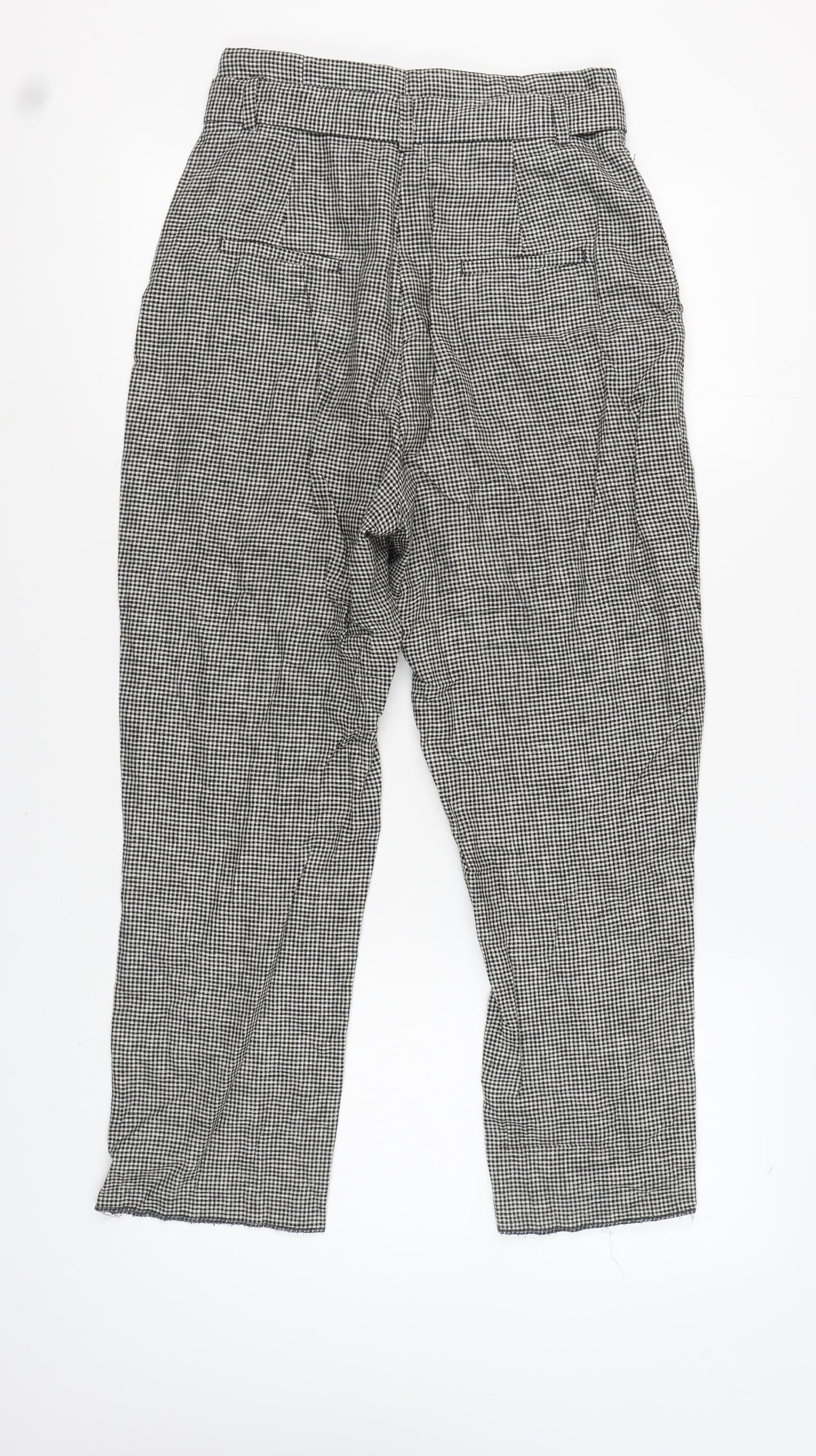 Zara Women's Black & White Check Trousers S