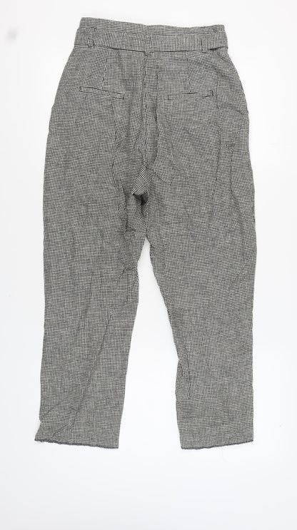 Zara Women's Black & White Check Trousers S