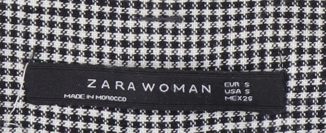 Zara Women's Black & White Check Trousers S