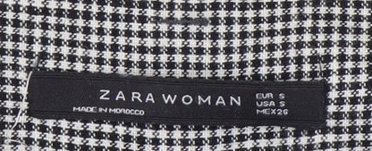 Zara Women's Black & White Check Trousers S