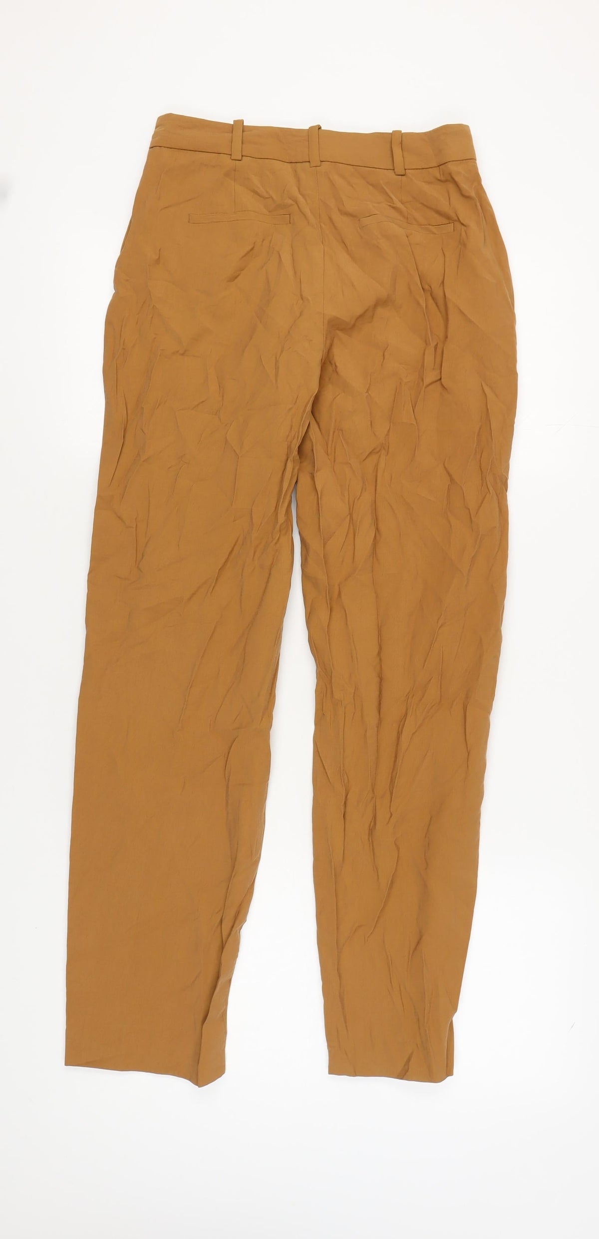 Zara Women's Brown Flat Front Trousers Size S