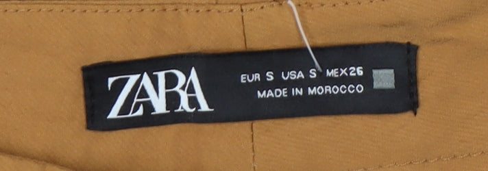 Zara Women's Brown Flat Front Trousers Size S
