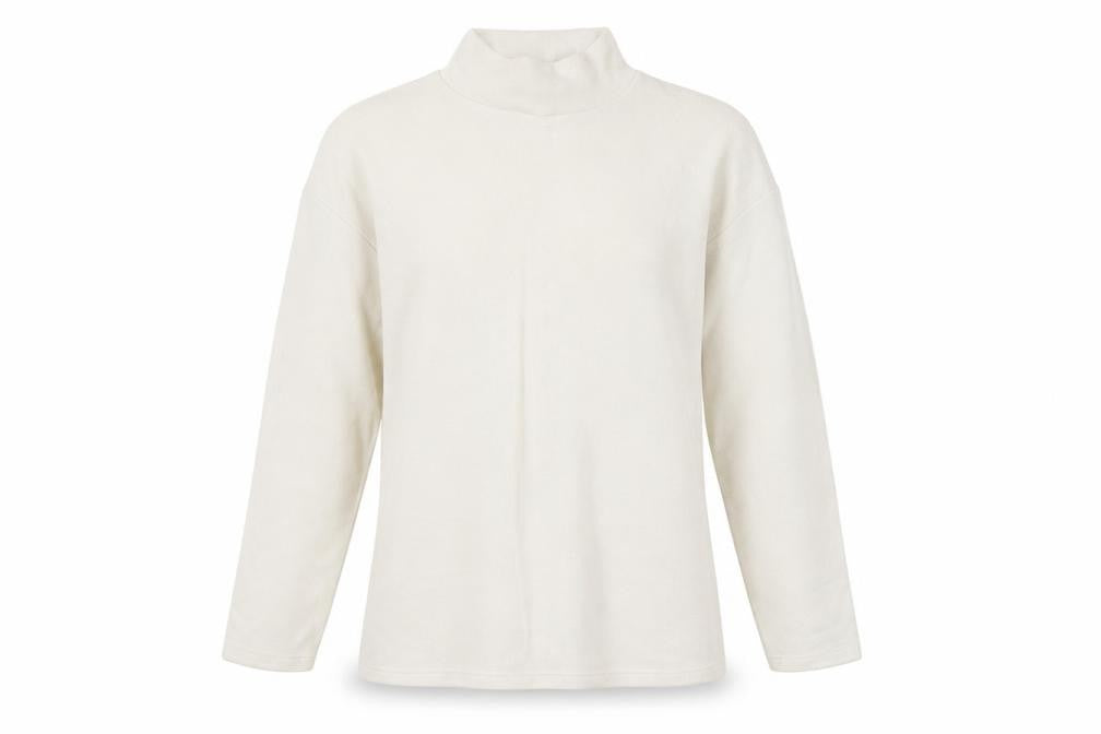 Zara Women's Ivory Mock Neck Jumper Size S