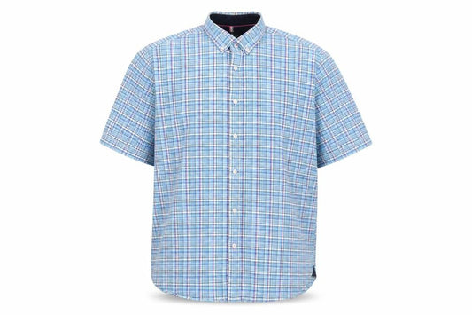 Marks & Spencer Men's Blue Check Button-Up Shirt