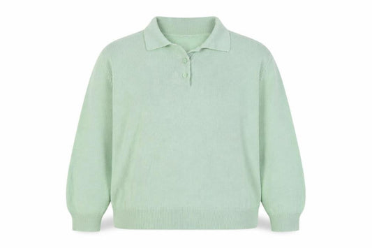 Damart Women's Green Collared Henley Jumper Size 14