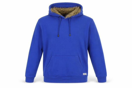Pull&Bear Men's Blue Pullover Hoodie, Size S, Winter