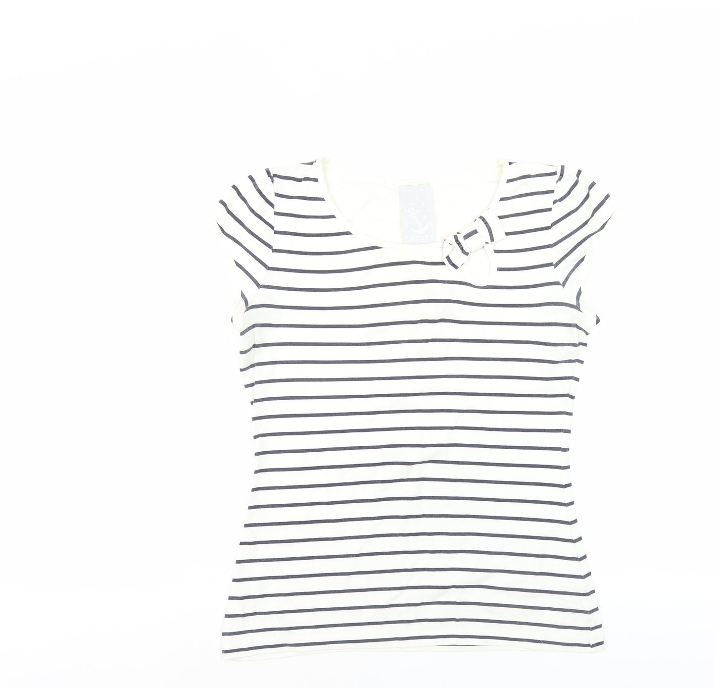 Next Women's White Striped T-Shirt - Size 12 Petites