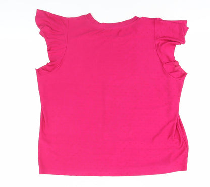 Marks & Spencer Women's Pink Basic T-Shirt Size 24