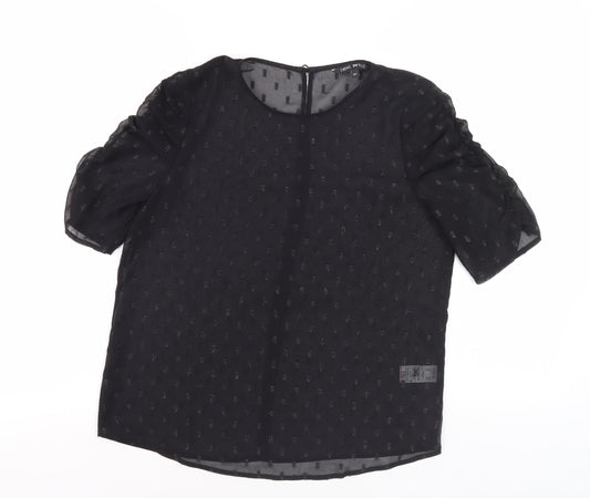 Next Women's Black 3/4 Sleeve Petite Blouse