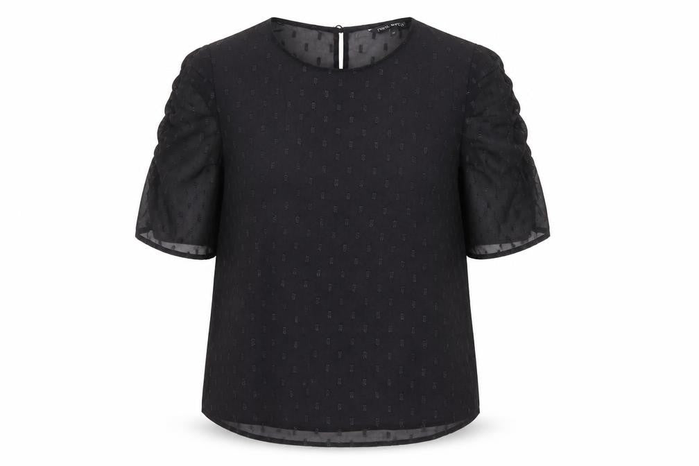 Next Women's Black 3/4 Sleeve Petite Blouse