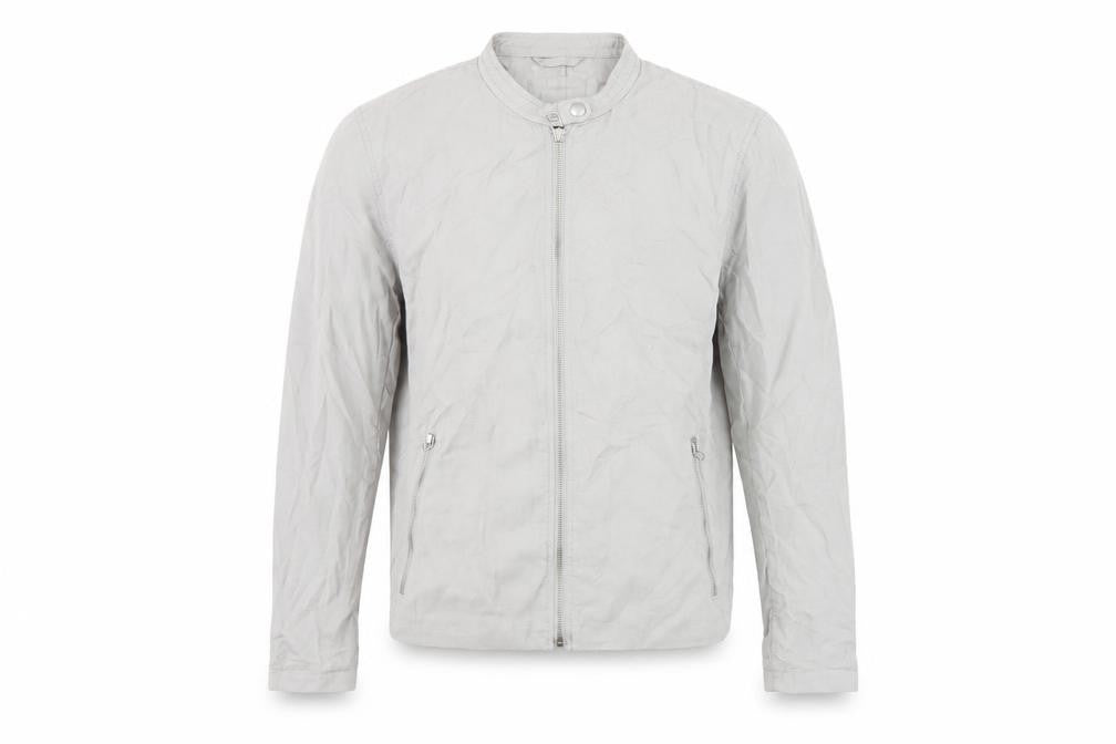 GAP Men's Grey Basic Jacket L Tall Zip Stand-Up Collar