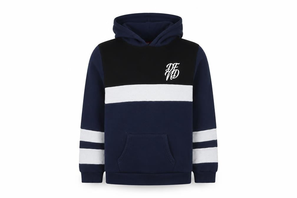 Boys Blue Colourblock Hoodie, Size 13-14, Pullover Style