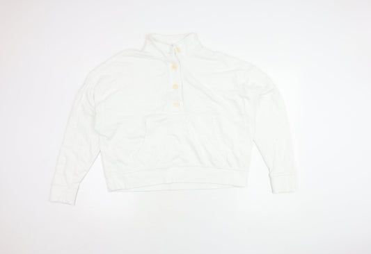 Aerie Women's White Henley Sweatshirt, Size S, Casual