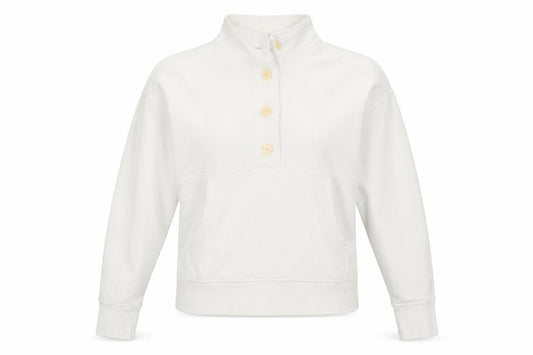 Aerie Women's White Henley Sweatshirt, Size S, Casual