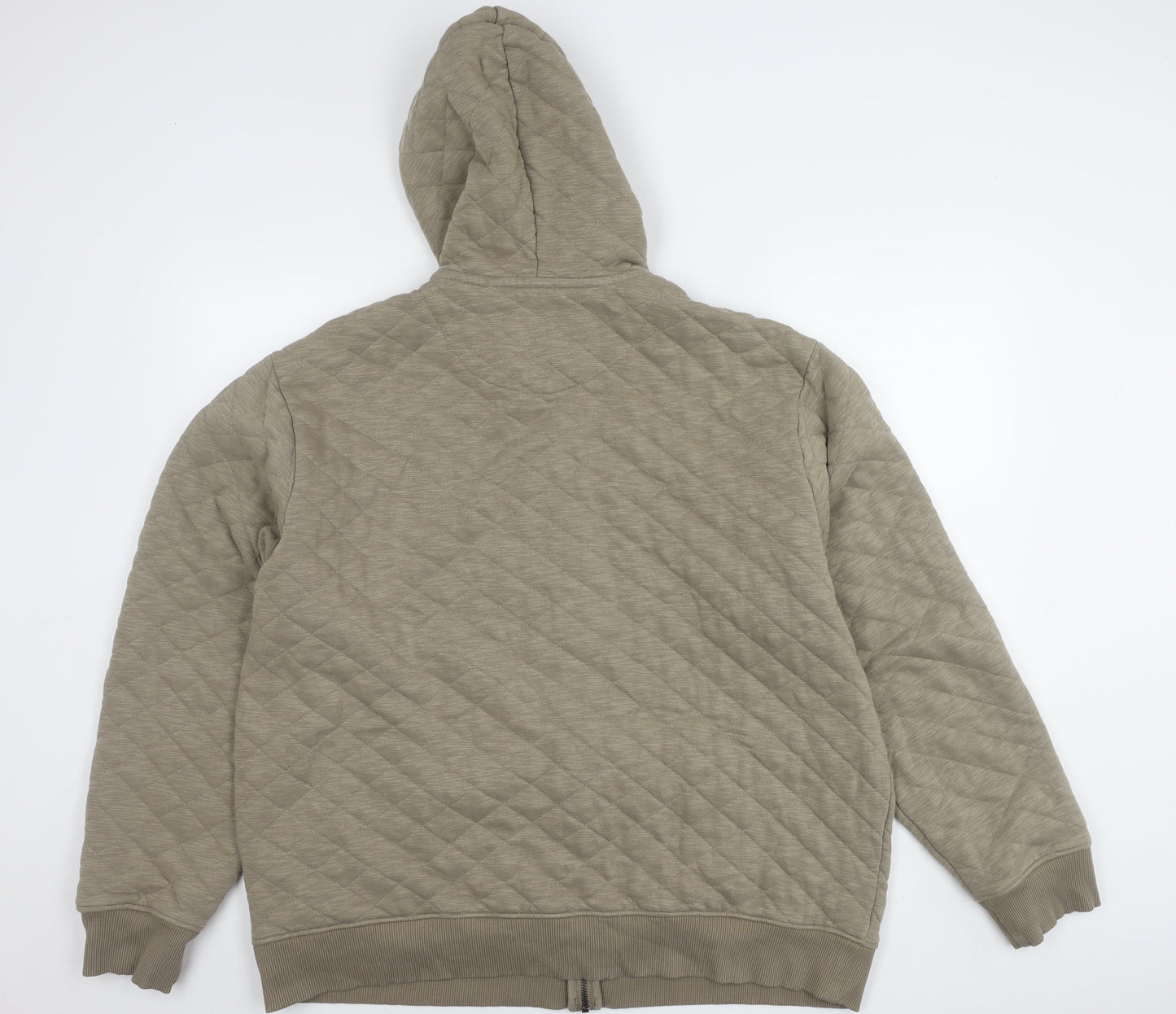 Next Men's Beige 2XL Hooded Jacket with Zip Pockets