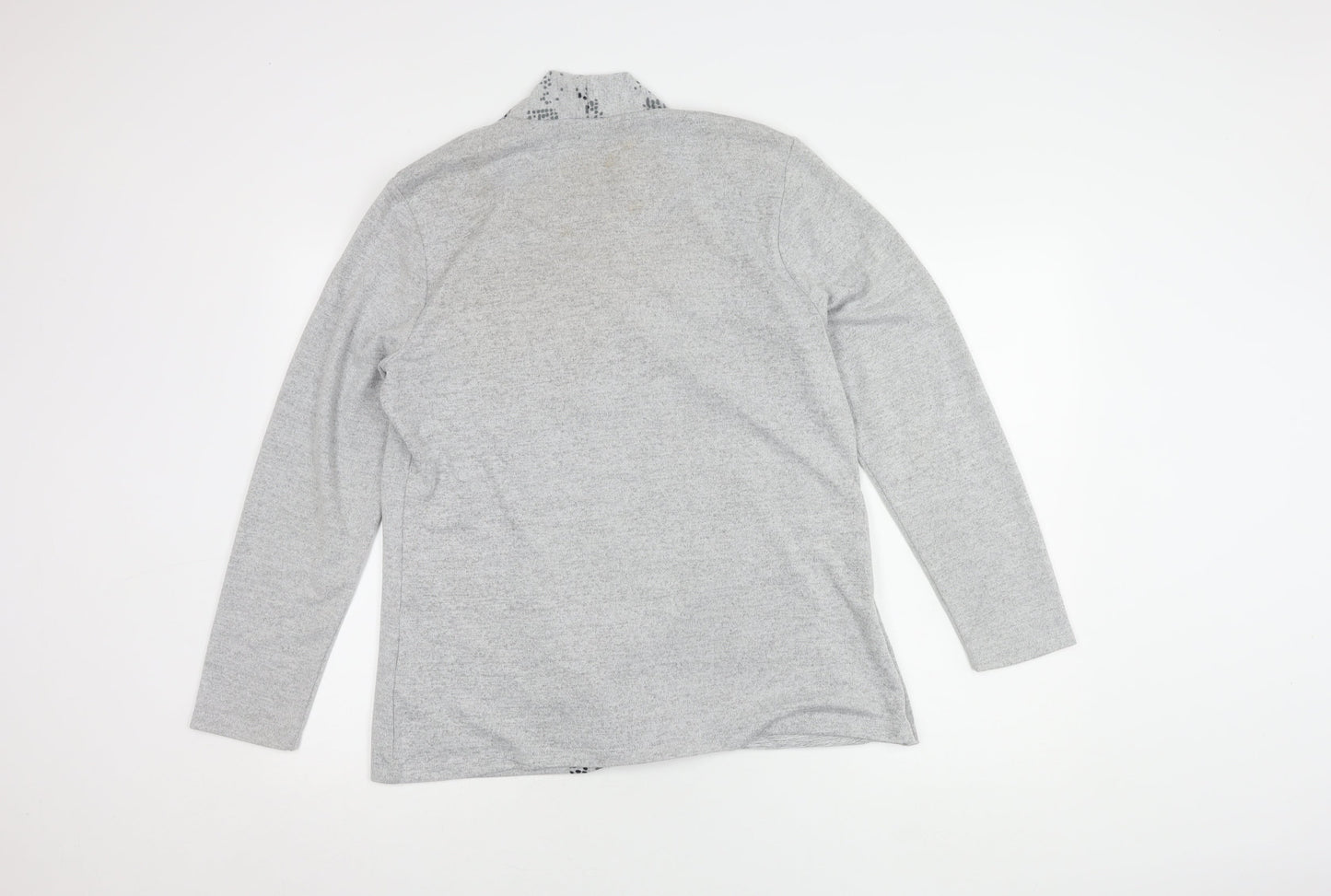 TIGI Women's Grey Long Sleeve Open Front Cardigan - Size L