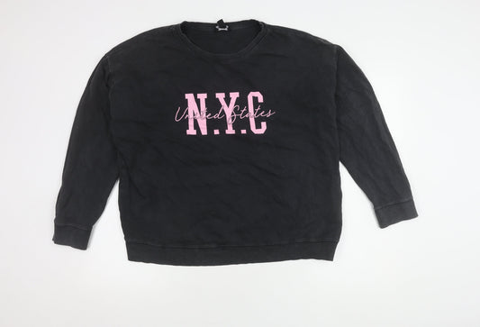New Look Women's Black Pullover Sweatshirt L