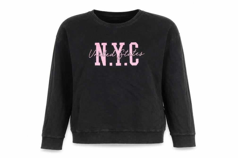 New Look Women's Black Pullover Sweatshirt L