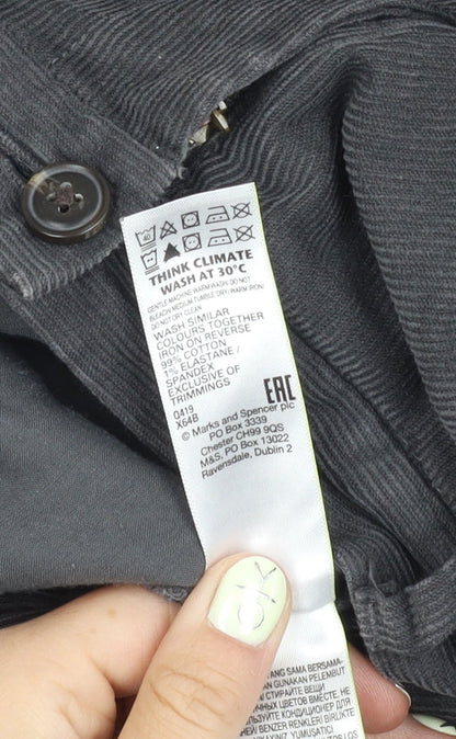 Marks & Spencer Men's Grey 38 Regular Fit Trousers