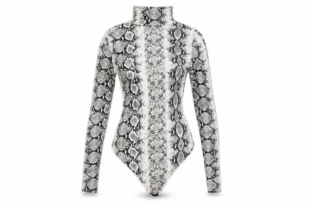 PrettyLittleThing Women's Snakeskin Long Sleeve Top