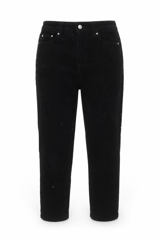 Topshop Women's Black Corduroy Trousers Size 8 Casual Comfy