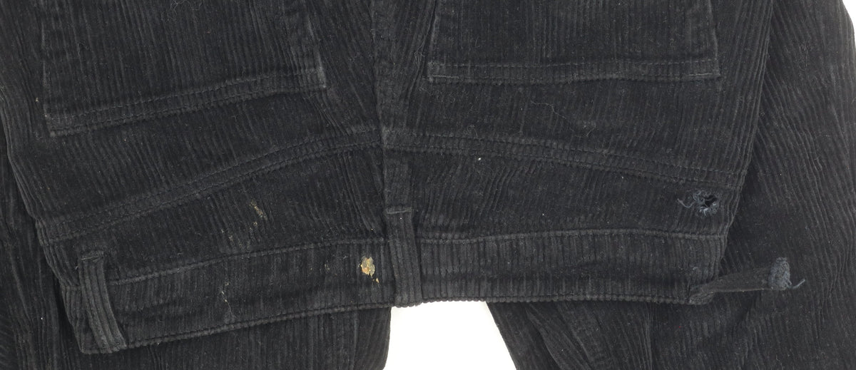 Topshop Women's Black Corduroy Trousers Size 8 Casual Comfy