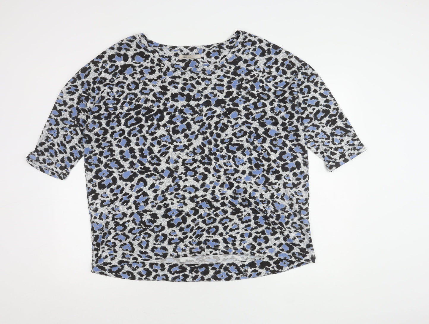 Marks and Spencer Women's Blue Leopard Print Jumper, Size 16
