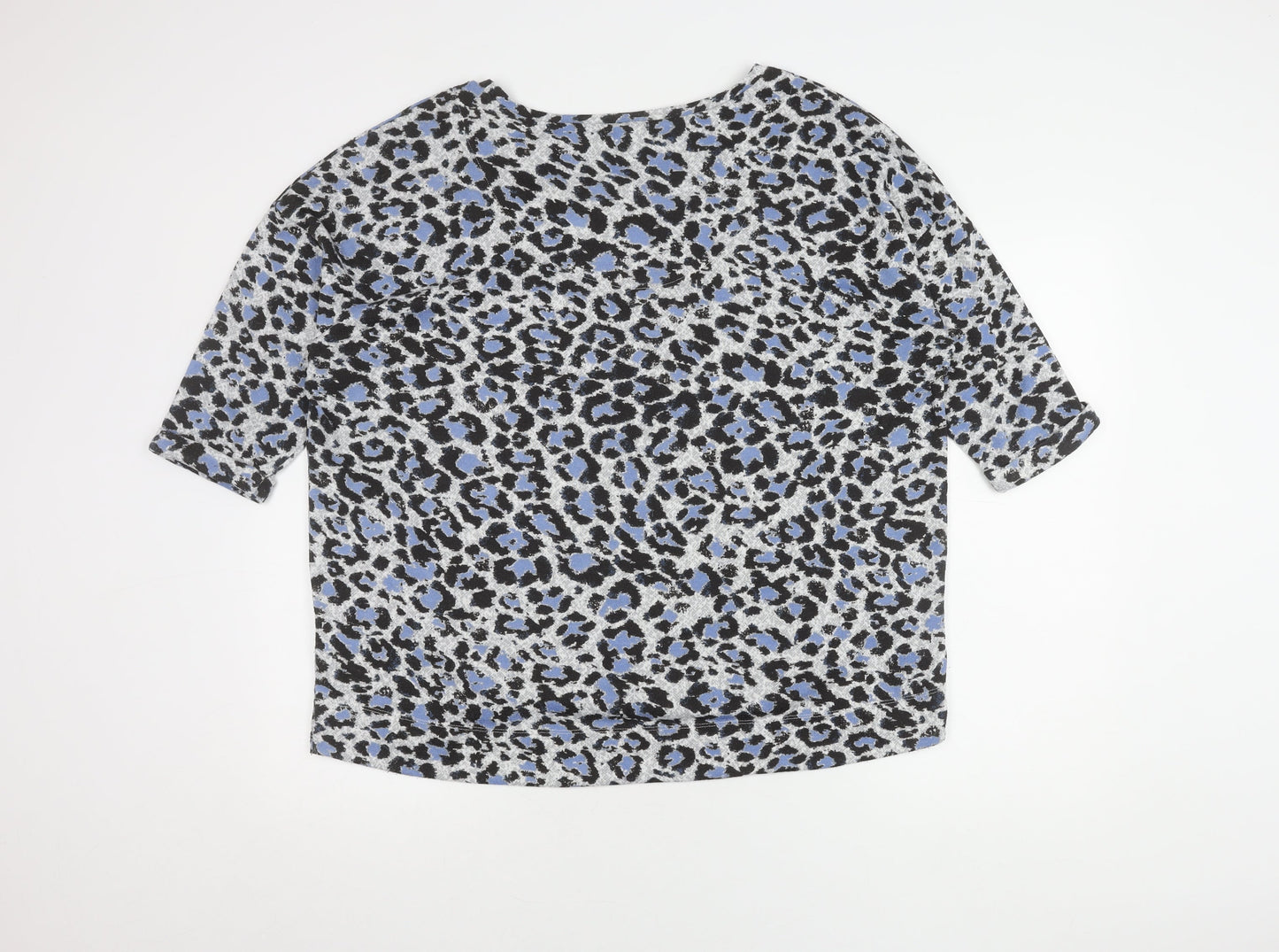Marks and Spencer Women's Blue Leopard Print Jumper, Size 16
