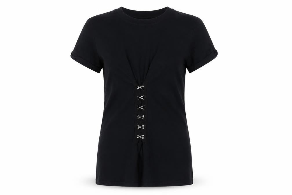 Miss Selfridge Women's Black T-Shirt, Size 6