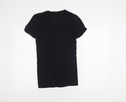 Back view of Miss Selfridge Women's Black T-Shirt, size 6