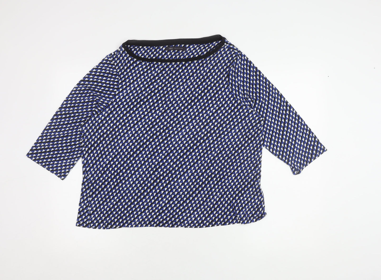 Marks and Spencer Women's Black Geometric Top, Size 18