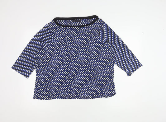 Marks and Spencer Women's Black Geometric Top, Size 18