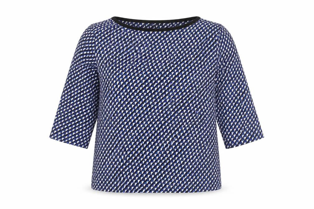 Marks & Spencer Women's Black Geometric Top, Size 18