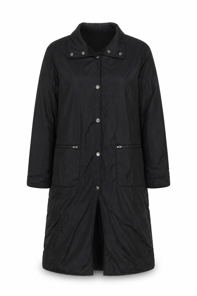 Per Una Black Women's M Long Sleeve Trench Coat