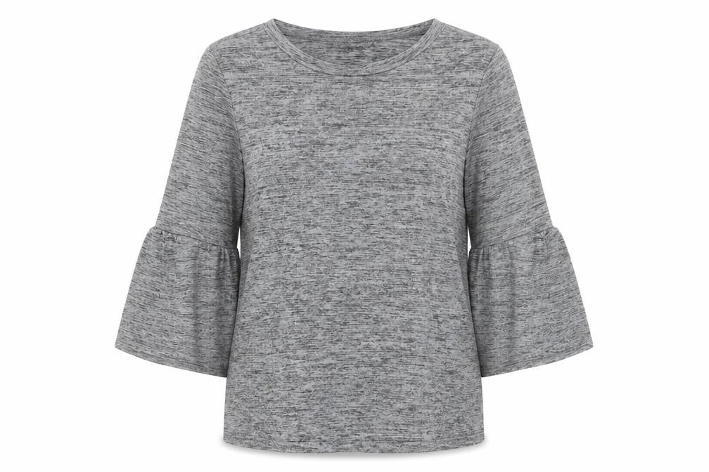 Dorothy Perkins Grey Women's Top Size 14 Bell Sleeve