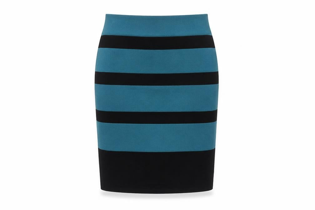 Frank Lyman Women Black Striped Pencil Skirt Size 10