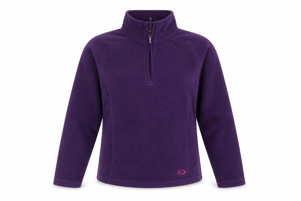 Crane Trail Women's Purple Pullover Fleece, Small, 1/4 Zip
