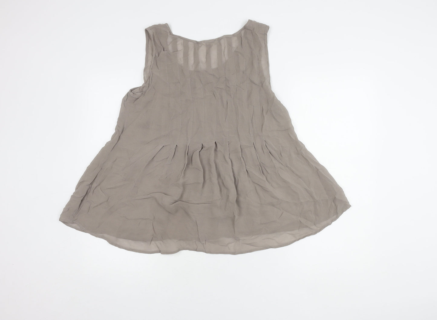 Monsoon Women's Grey Sleeveless Tunic Blouse, Size 12