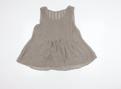 Monsoon Women's Grey Sleeveless Tunic Blouse, Size 12
