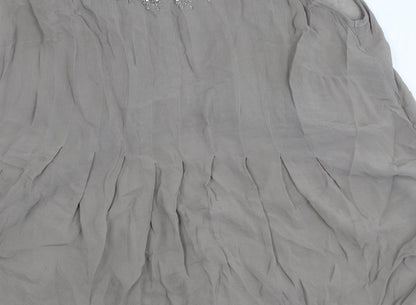 Monsoon Women's Grey Sleeveless Tunic Blouse, Size 12