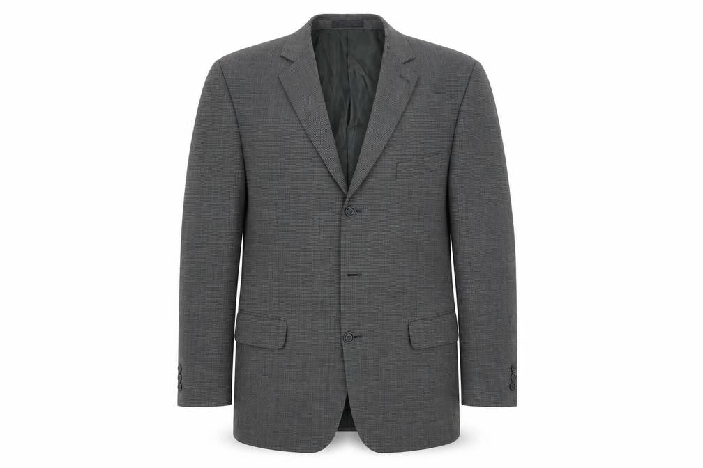 BHS Men's Grey Check Blazer, 42R, Business Jacket