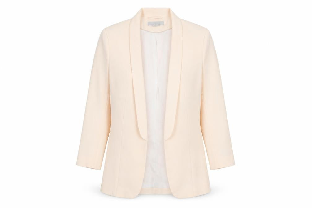H&M Women Beige Blazer Size 8, Long Sleeve, Regular Fit