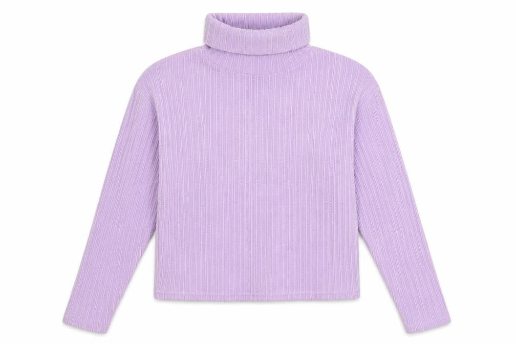 Stradivarius Women's Purple Roll Neck Jumper Size 12