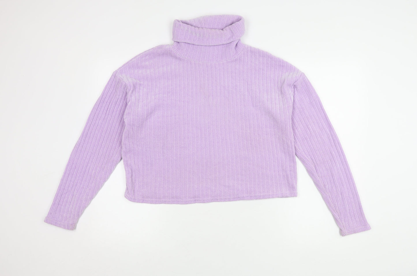 Stradivarius Women's Purple Roll Neck Jumper Size 12