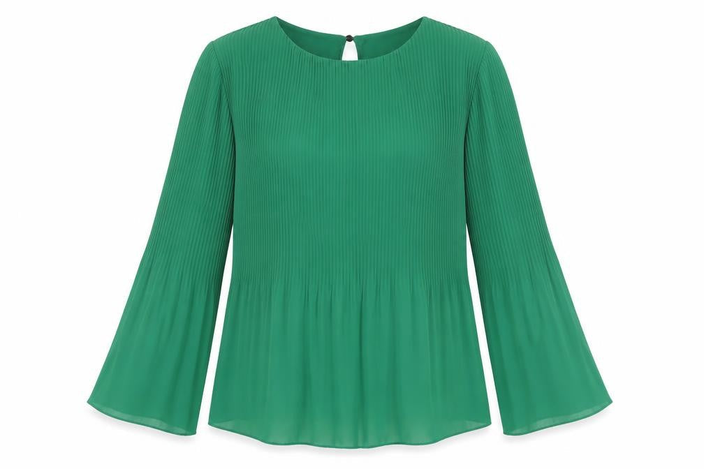 Modissima Women's Green Blouse L Flared Sleeve