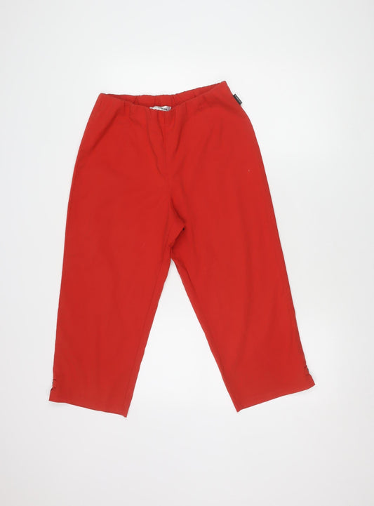 Doris Streich Women's Red Trousers - Size 10, Excellent Condition