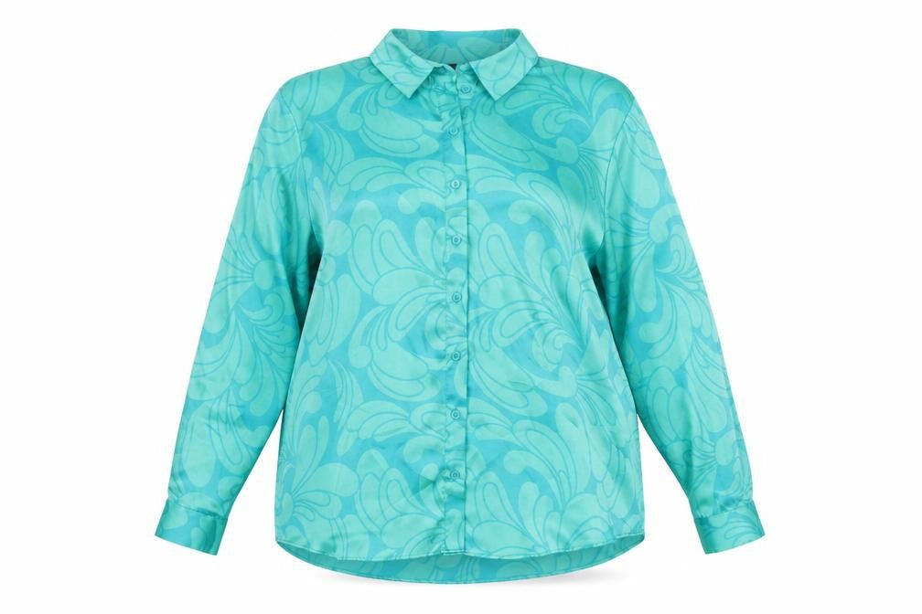 Et Vous Women's Blue Blouse Size 16 Collared Long Sleeve