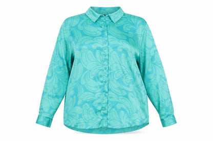 Et Vous Women's Blue Blouse Size 16 Collared Long Sleeve