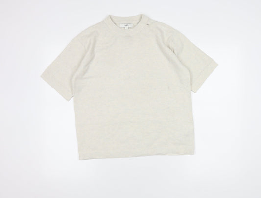 Marks and Spencer Women Ivory Crew Neck Top S