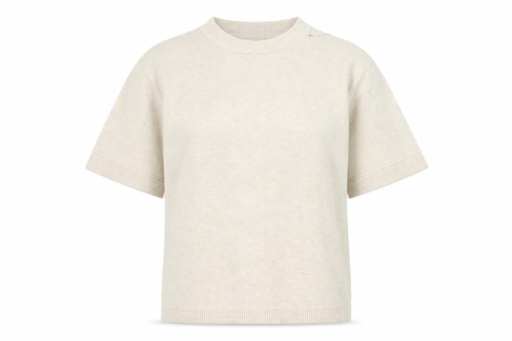 Marks & Spencer Women Ivory Crew Neck Top S